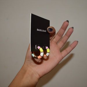 BaubleBar Enamel Small Hoop Earrings